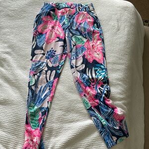 EUC Lilly Pulitzer Malani Knit Pant in High Tide Navy Sugar Mambo Size SMALL